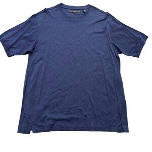 Tricots St Raphael Blank Mens T-Shirt Size L Navy Blue Mercerized Cotton USA